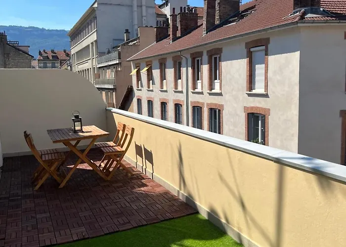 #e0 View On The Bastille Alsace Lorraine Terrace גרנובל